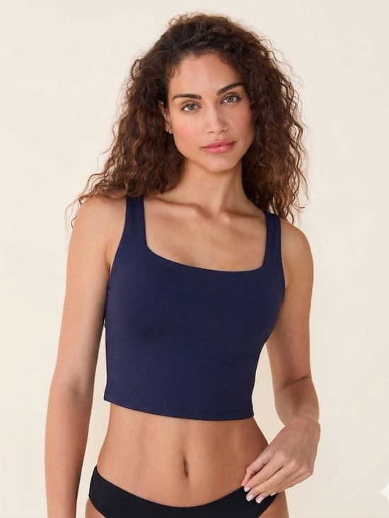 Andie Other - Andie NWT The Siren Crop Bikini Top Size Medium Navy Tankini Swim Resort Wear